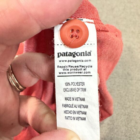 Patagonia Top Capilene Cool Trail Henley Short Sleeve Burnt Orange Active Men L - Picture 5 of 9